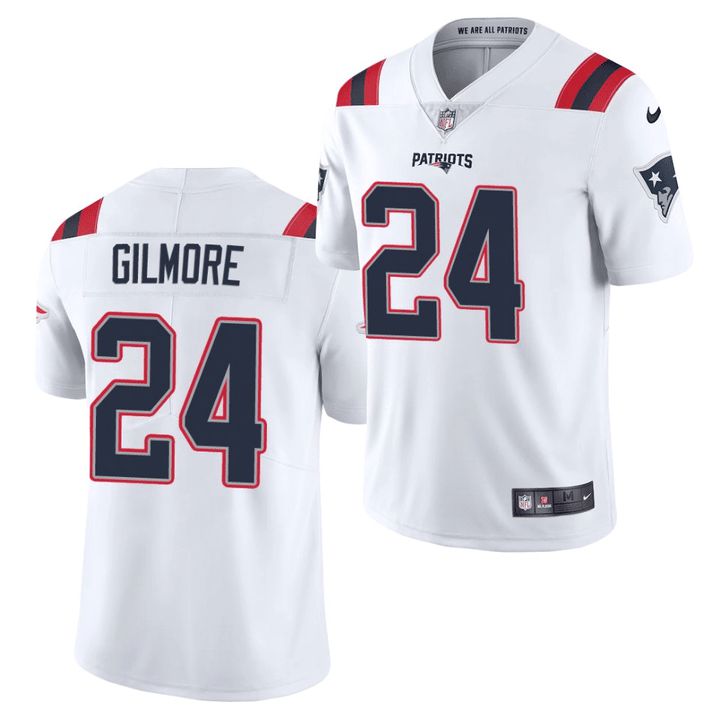 Men New England Patriots #24 Stephon Gilmore Nike White Vapor Limited NFL Jersey
